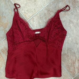 Abercrombie & Fitch Red Lace Camisole